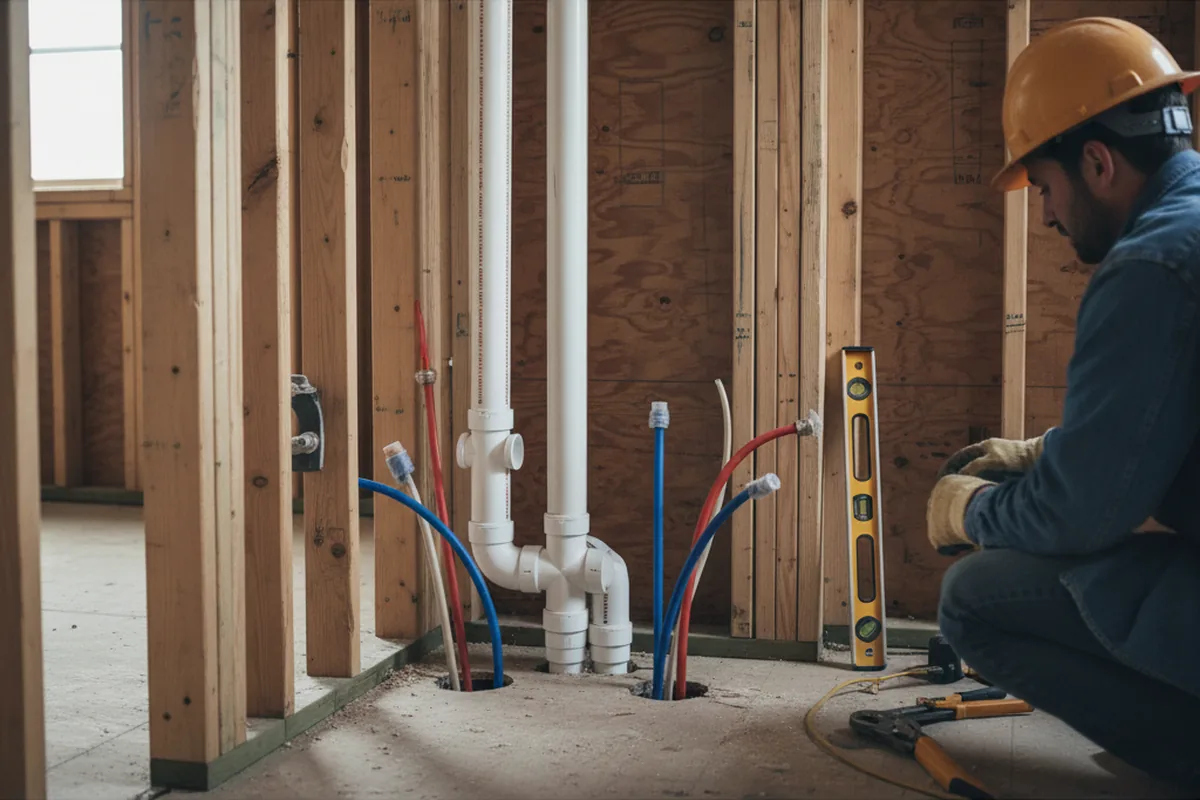 Drain and supply rough-in during Garbage Disposal Repair in Mammoth